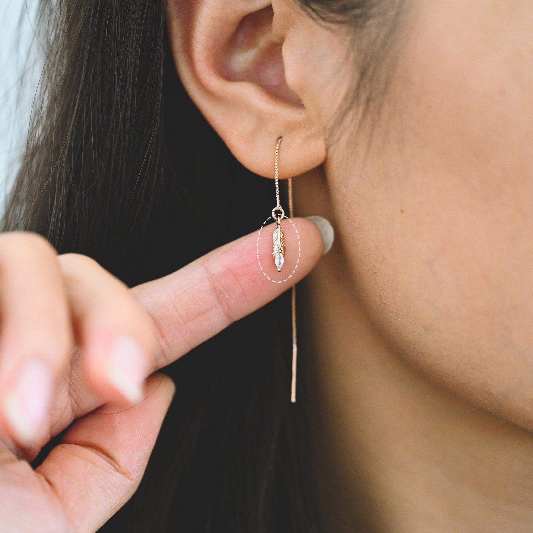 4pcs CZ pave Tiny Feather Charms, 18K Gold/ Rhodium plated Brass Leaf Pendants 12x3mm (GB-383-A)